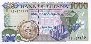 P32c Ghana 1000 Cedis Year 1998