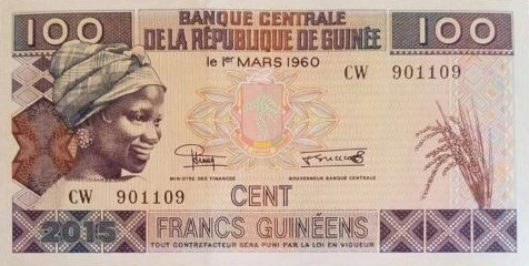 P47A Guinea 100 Francs Year 2015