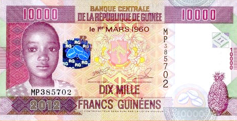 P46 Guinea 10000 Francs Year 2012