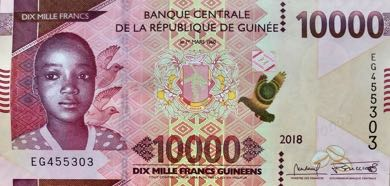 P49Aa Guinea 10000 Francs Year 2018