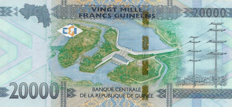 P50 Guinea 20.000 Francs Year 2015