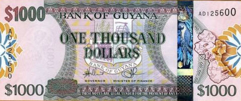 P38b Guyana 1000 Dollars N.D