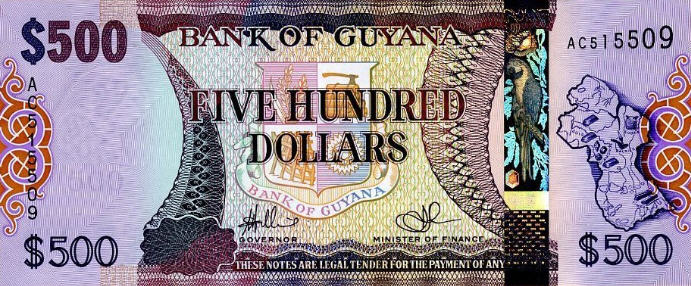 P37 Guyana 500 Dollars Year ND (2011)