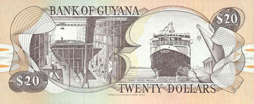 P30f Guyana 20 Dollar Year nd