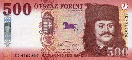 P202a Hungary 500 Forint Year 2018