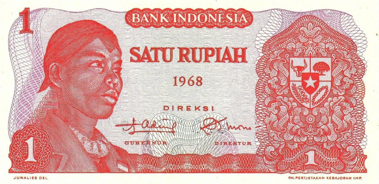P102 Indonesia 1 Rupiah Year 1968