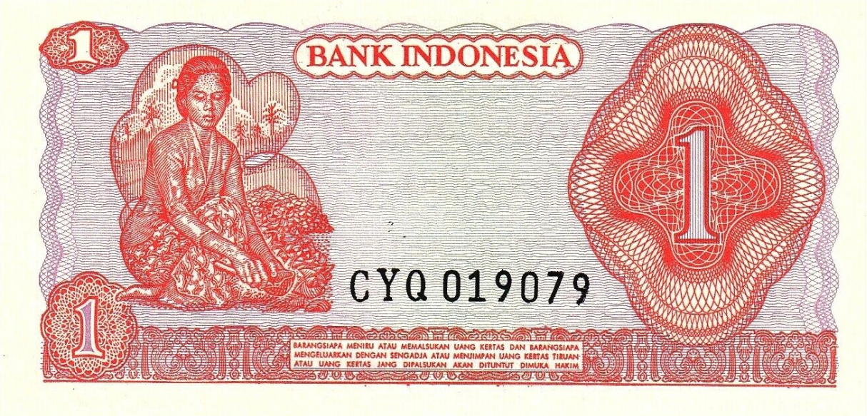 P102 Indonesia 1 Rupiah Year 1968