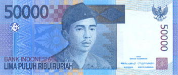 P145a Indonesia 50.000 Ruphia Year 2005