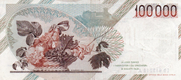 P110a Italy 100.000 Lire Year 1983