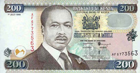 P38 Kenya 200 Shillings Year 1996/1998/2000