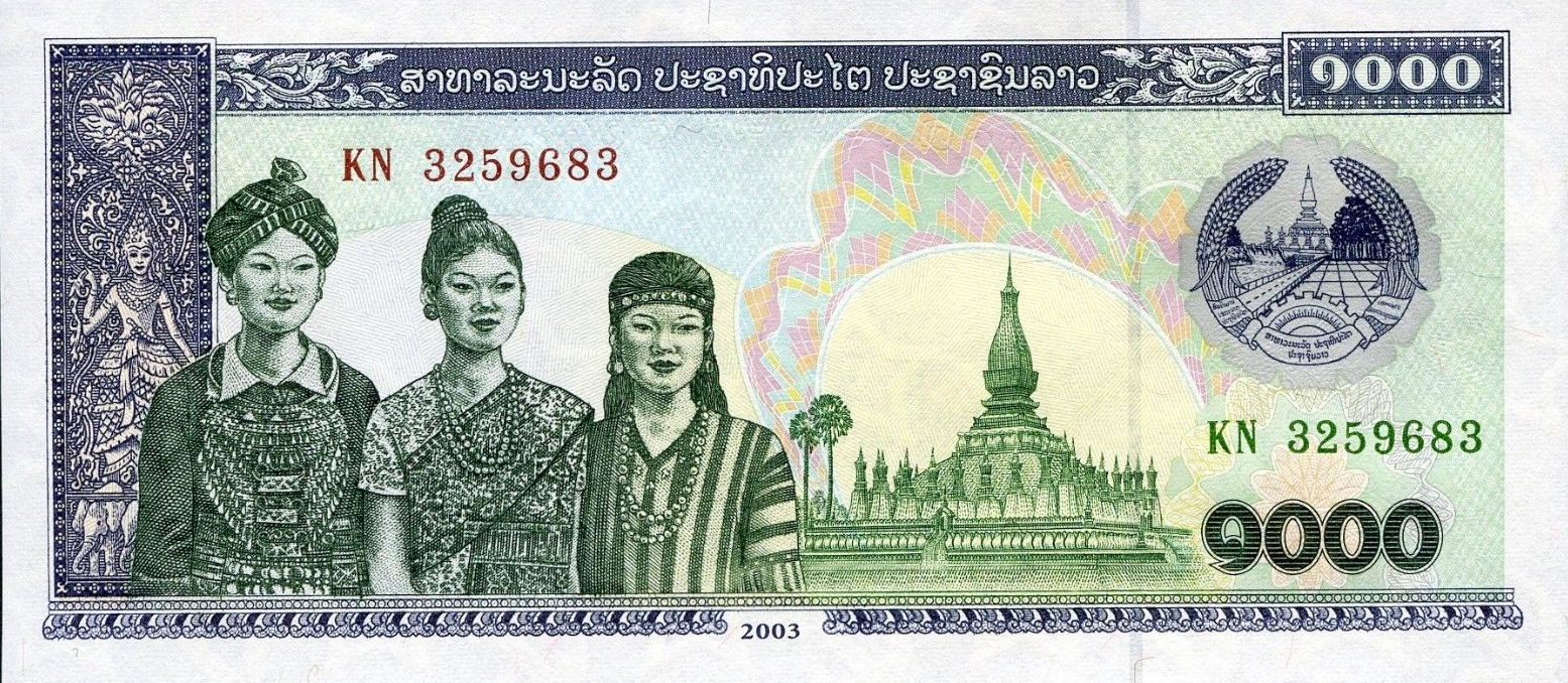 P32Ab Laos 1000 Kip Year 2003