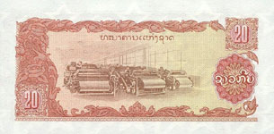 P28 Laos 20 Kip Year nd