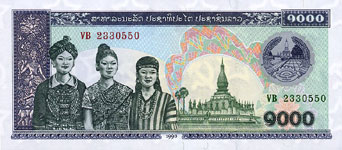 P32A Laos 1000 Kip Year 1998