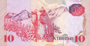 P11 Lesotho 10 Maloti Year 1990