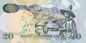 P16b Lesotho 20 Maloti Year 1999