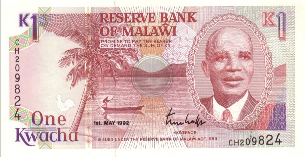 (114) Malawi P23b - 1 Kwacha Year 1992