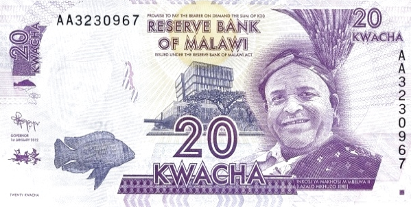 P57a Malawi 20 Kwacha Year 2012