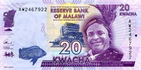P63b Malawi 20 Kwacha Year 2015