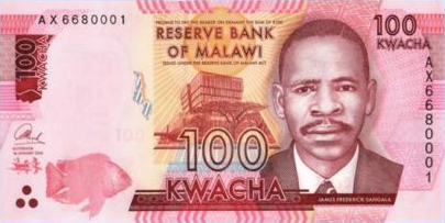 P65c Malawi 100 Kwacha Year 2016