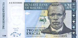 P47a Malawi 200 Kwacha Year 2001