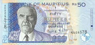 P50b Mauritius 50 Rupees Year 2001