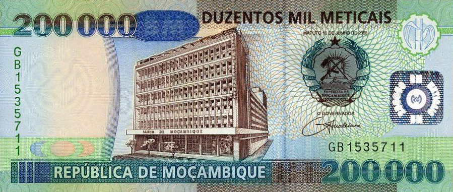 P141 Mozambique 200.000 Meticais Year 2003