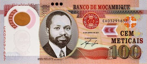 P151 Mozambique 100 Meticais Year 2011