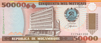 P138 Mozambique 50.000 Meticaos Year 1993
