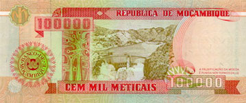 P139 Mozambique 100.000 Meticaos Year 1993