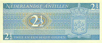 P21 Netherlands Antilles 2 1/2 Gulden Year 1970