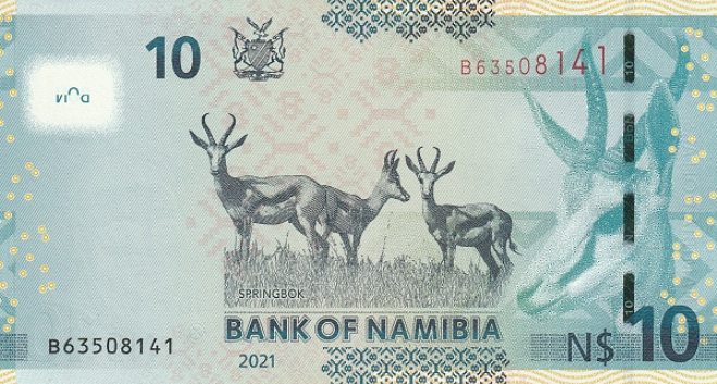 P16c Namibia 10 Dollars Year 2021