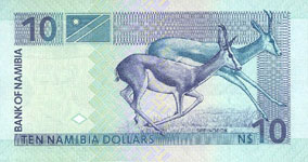 P 4c Namibia 10 Dollars Year ND