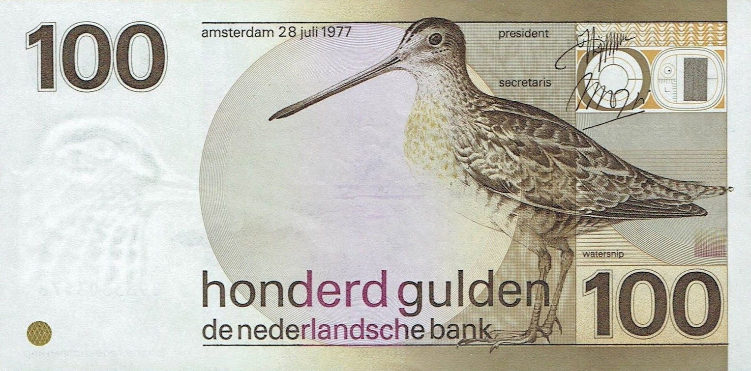 P 97 Netherlands 100 Gulden Year 1977