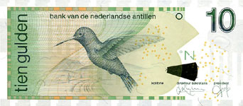 P28c Netherlands Antilles 10 Gulden Year 2003