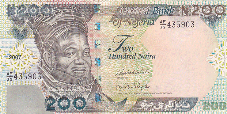 P29f Nigeria 200 Naira Year 2007