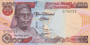 P28h/i Nigeria 100 Naira Year 2007/09
