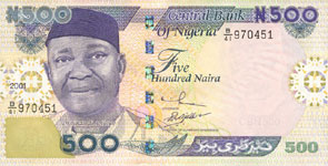 P30 Nigeria 500 Naira Year 2001/02/07/09