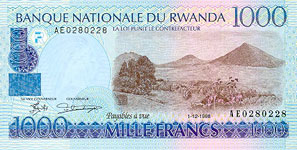 P27 Rwanda 1000 Francs Year 1998