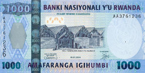 P31a Rwanda 1000 Francs Year 2004
