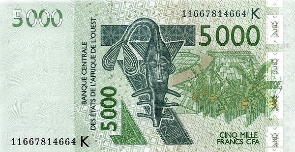 P717Kj Senegal W.A.S. K 5000 Francs Year 2011