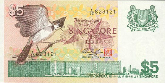 P10 Singapore 5 Dollars Year N.D.