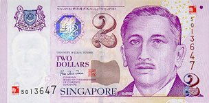 P45 Singapore 2 Dollar Year 2000