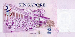 P45 Singapore 2 Dollar Year 2000