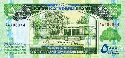 P21 Somaliland 5000 Shilling Year 2011