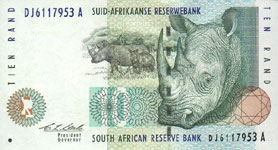 P123a South Africa 10 Rand Year nd