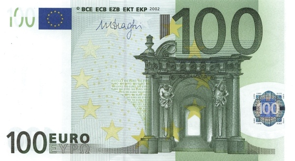 P18X European Union 100 Euro (2002-Draghi)