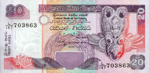 P116 Sri Lanka 20 Rupees Year 2001
