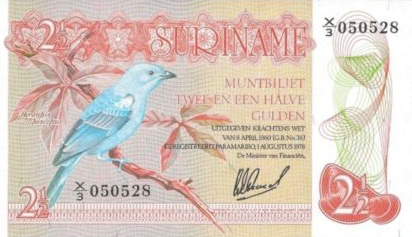 P118b Surinam 2,5 Gulden Year 1978