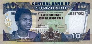 P24b Swaziland 10 Emalangeli Year 1997