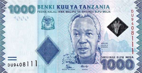 P41b Tanzania 1000 Shilingi Year 2015